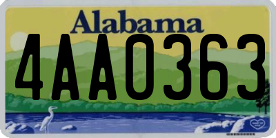 AL license plate 4AA0363