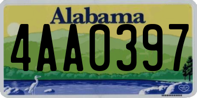AL license plate 4AA0397