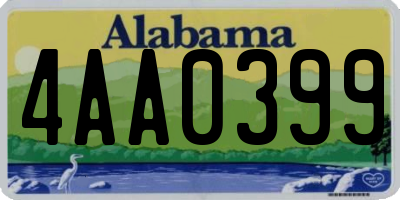 AL license plate 4AA0399