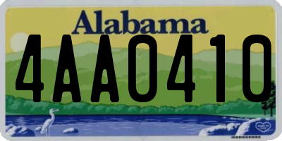 AL license plate 4AA0410