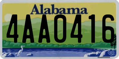 AL license plate 4AA0416
