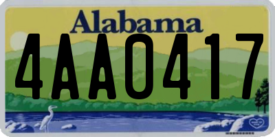 AL license plate 4AA0417
