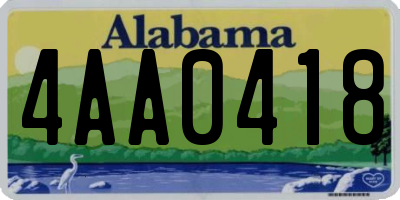 AL license plate 4AA0418