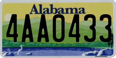 AL license plate 4AA0433