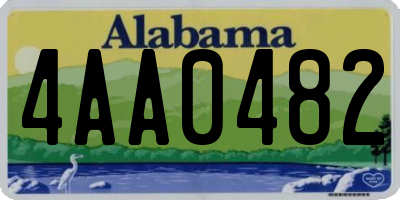 AL license plate 4AA0482