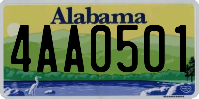 AL license plate 4AA0501