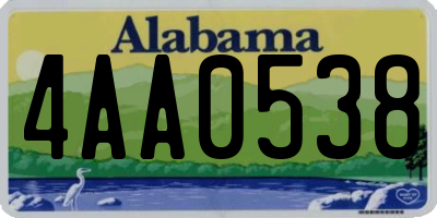 AL license plate 4AA0538