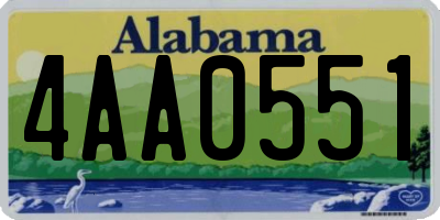 AL license plate 4AA0551
