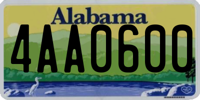 AL license plate 4AA0600