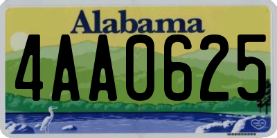 AL license plate 4AA0625