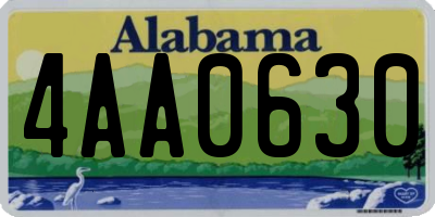 AL license plate 4AA0630