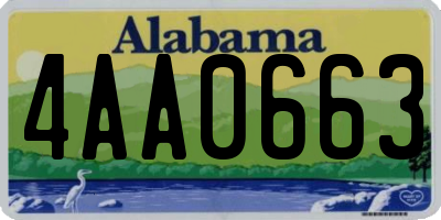 AL license plate 4AA0663