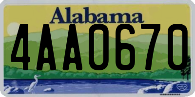 AL license plate 4AA0670