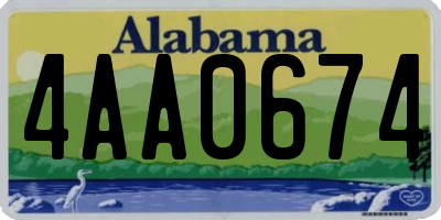 AL license plate 4AA0674