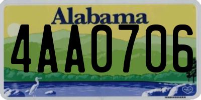 AL license plate 4AA0706