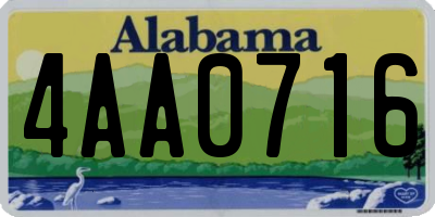 AL license plate 4AA0716