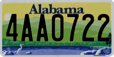 AL license plate 4AA0722
