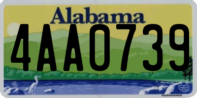 AL license plate 4AA0739
