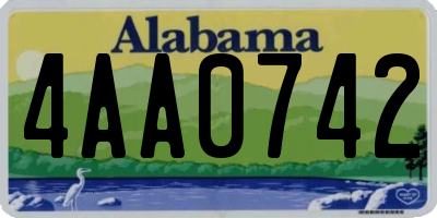 AL license plate 4AA0742