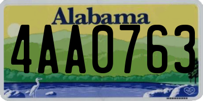AL license plate 4AA0763