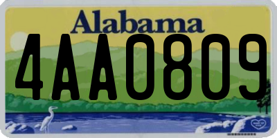 AL license plate 4AA0809