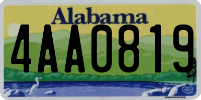 AL license plate 4AA0819