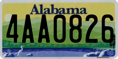 AL license plate 4AA0826