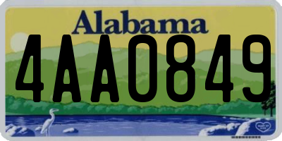 AL license plate 4AA0849
