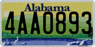 AL license plate 4AA0893