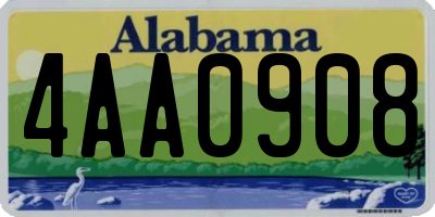 AL license plate 4AA0908