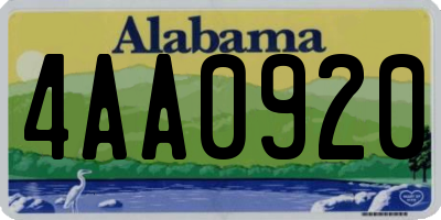 AL license plate 4AA0920