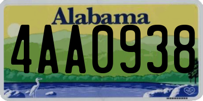 AL license plate 4AA0938