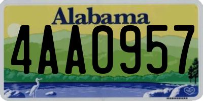 AL license plate 4AA0957