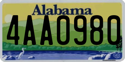 AL license plate 4AA0980