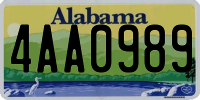 AL license plate 4AA0989