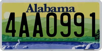 AL license plate 4AA0991