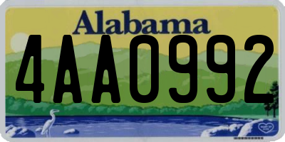 AL license plate 4AA0992