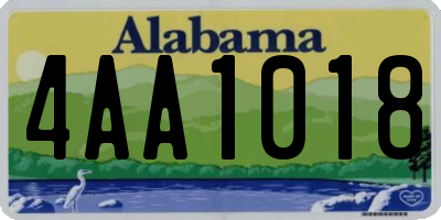 AL license plate 4AA1018