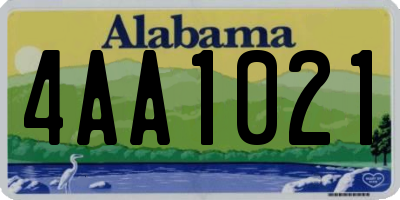 AL license plate 4AA1021