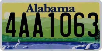 AL license plate 4AA1063