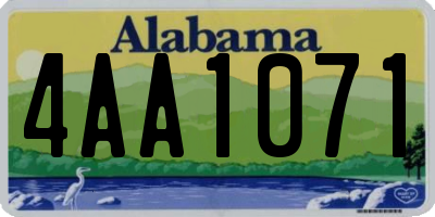 AL license plate 4AA1071
