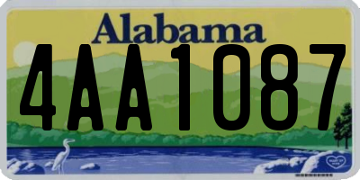 AL license plate 4AA1087