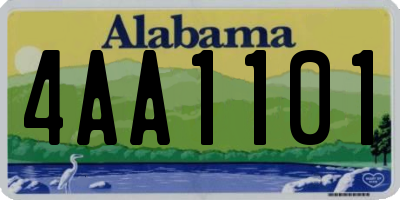 AL license plate 4AA1101