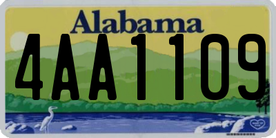AL license plate 4AA1109
