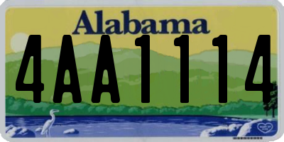 AL license plate 4AA1114