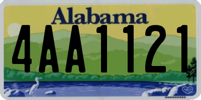 AL license plate 4AA1121