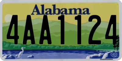 AL license plate 4AA1124