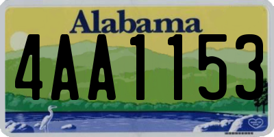 AL license plate 4AA1153