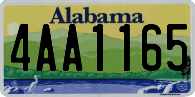 AL license plate 4AA1165