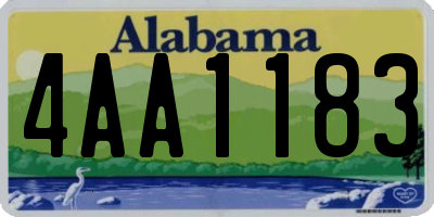AL license plate 4AA1183